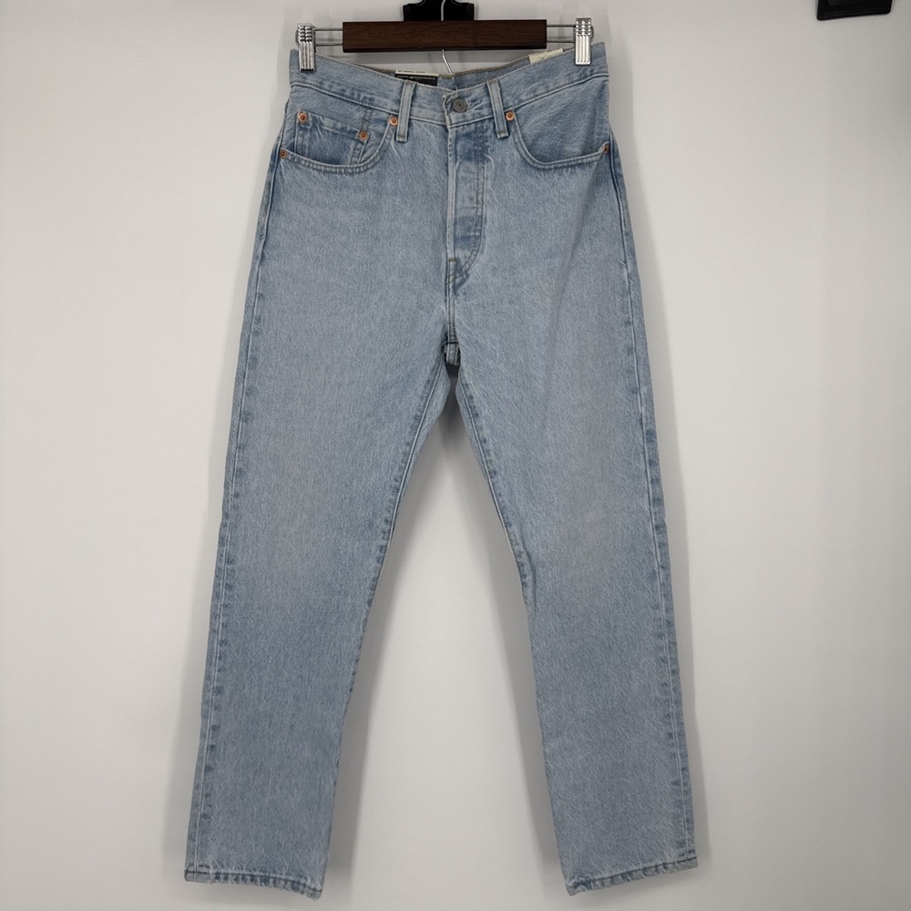 NWT Levis Premium 501 Original Cropped Jeans High Rise Button Fly 26 Distressed